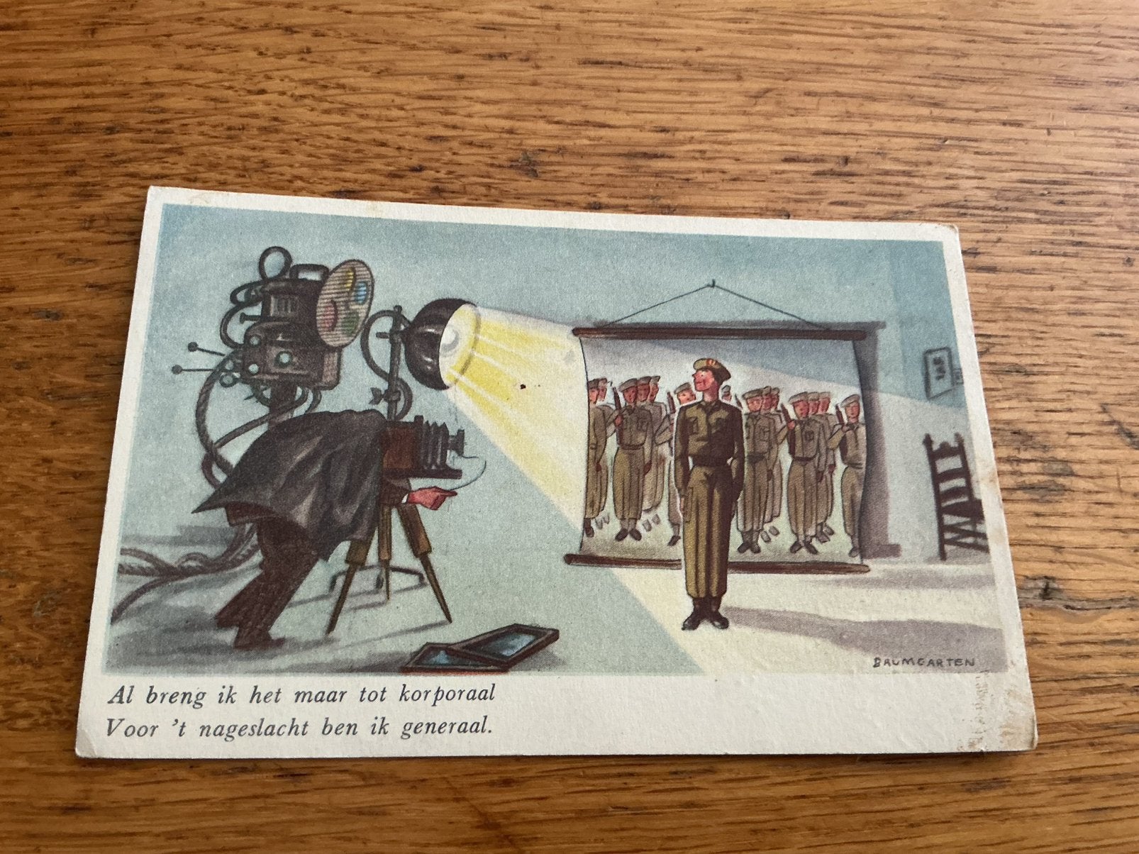 M95 militair Illustrator Baumgarten, Verzamelen, Ansichtkaarten | Themakaarten, Ophalen of Verzenden, Voor 1920, Overige thema's