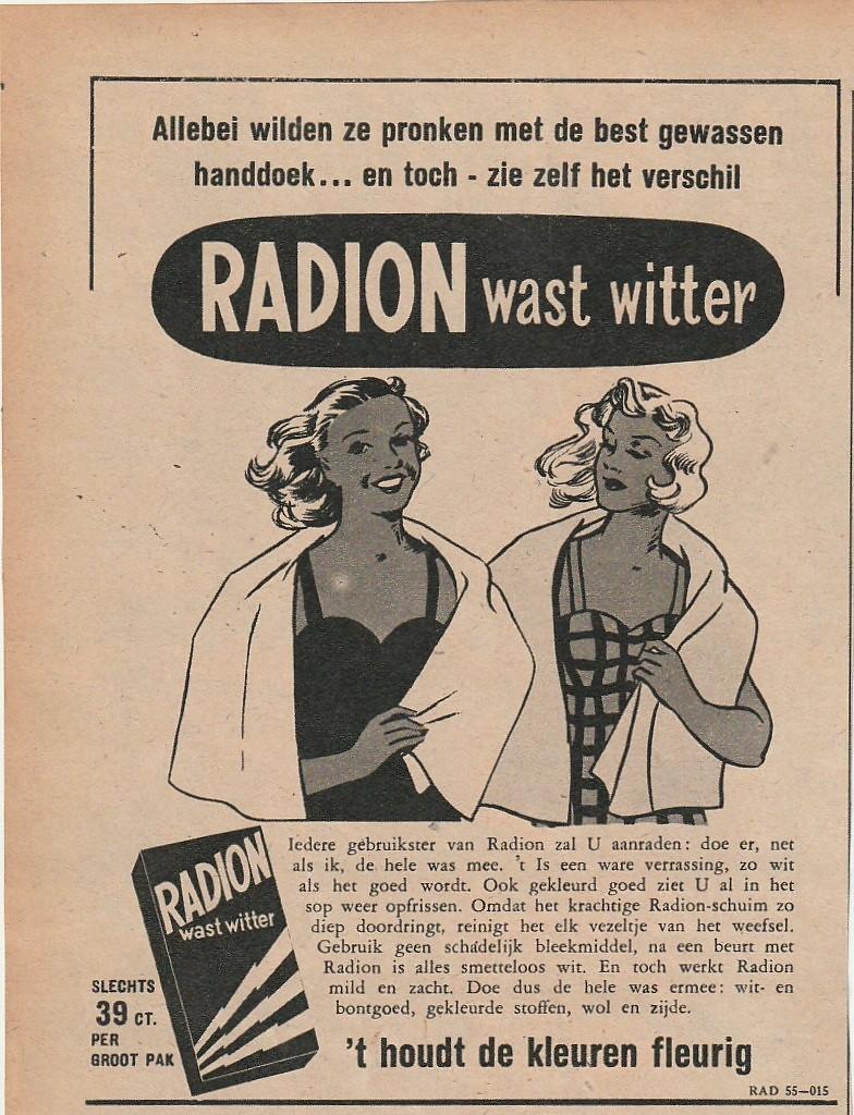 retro reclame 1949 Radion wasmiddel dat was echt witter, Verzamelen, Verzenden, Overige typen