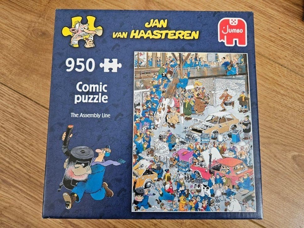 Jan van Haasteren Comic Puzzel - The Assembly Line 950 st, Ophalen of Verzenden, 500 t/m 1500 stukjes, Zo goed als nieuw