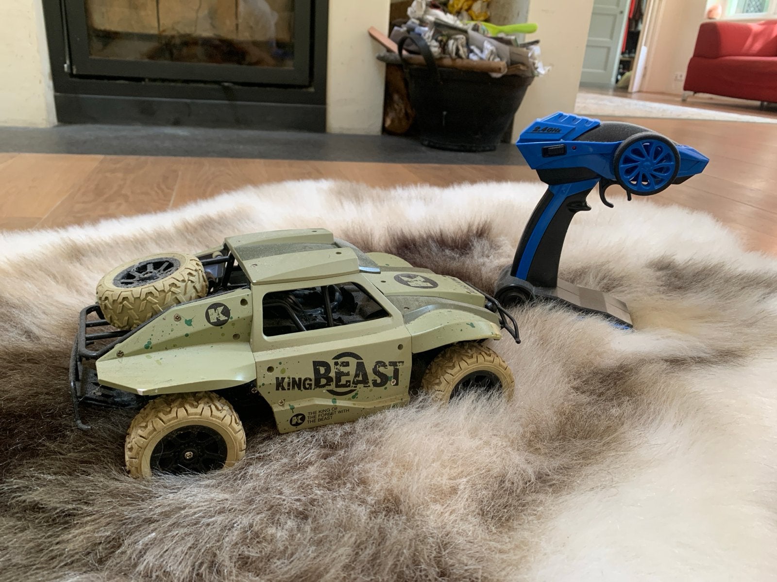 King Beast RC Offroad Auto met Afstandsbediening, Elektro, Gebruikt, Auto offroad, Ophalen of Verzenden