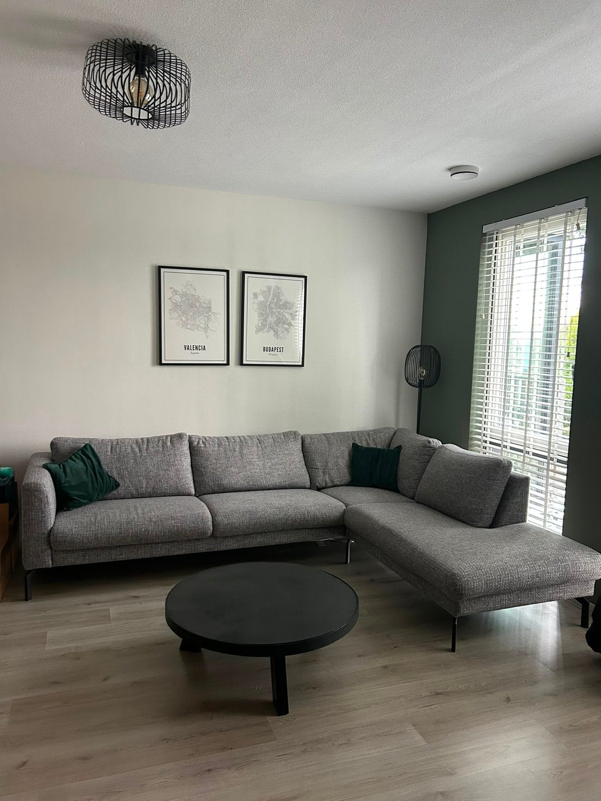 Grijze hoekbank van Sanders Wonen, 294x84x220 cm, Ophalen, 250 tot 300 cm, Gebruikt, Hoekbank
