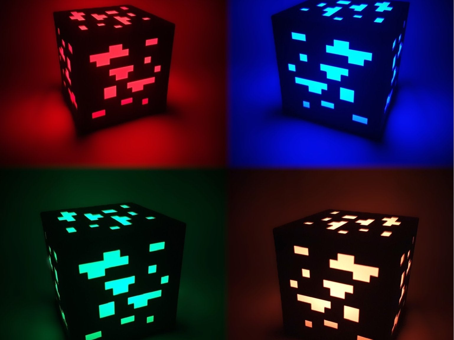 Minecraft Style LED Kubus Lamp - RGB Kleurverandering, Overige merken, Kunststof, Industrieel, Meerkleurig