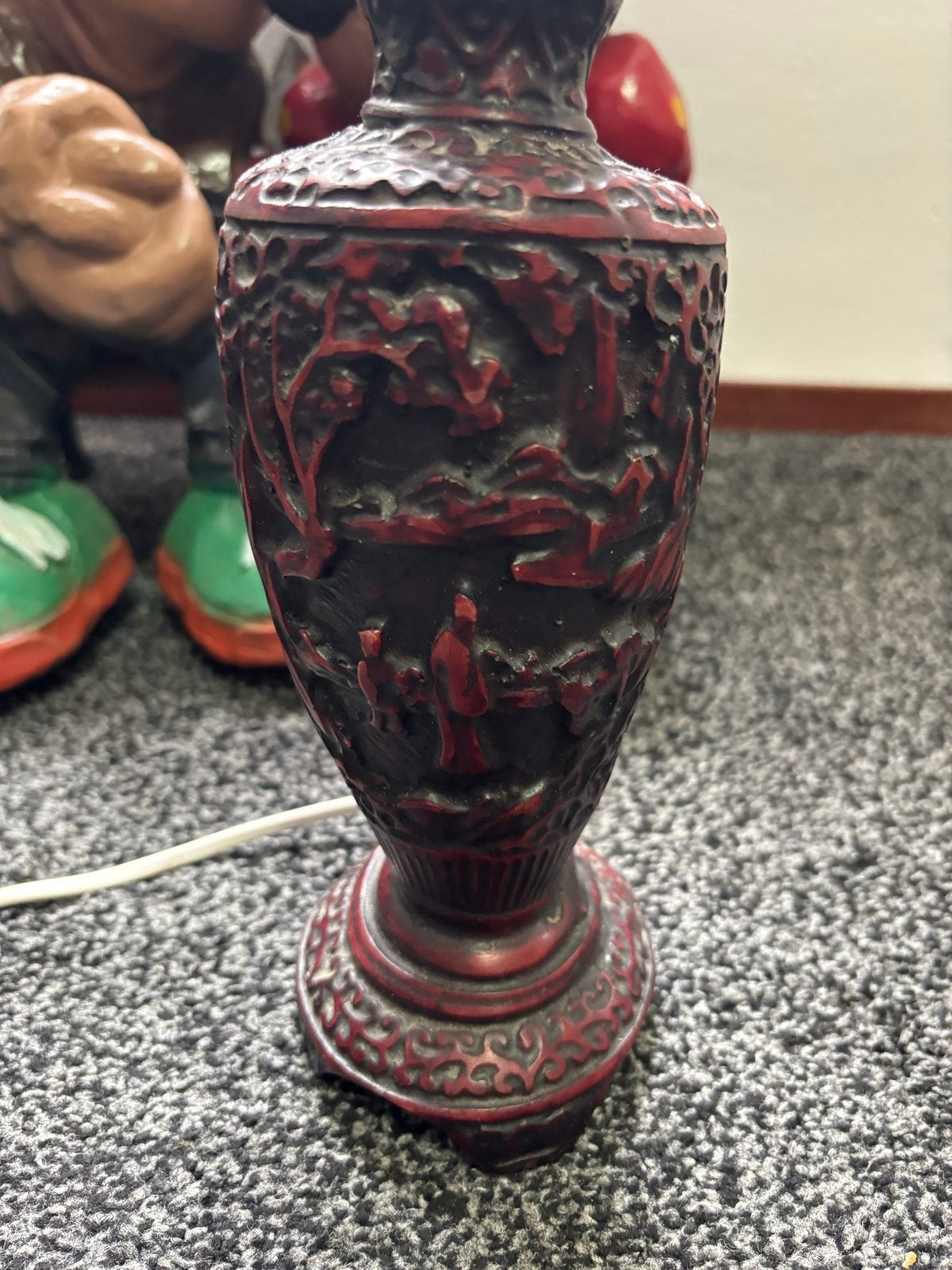 Antieke Chinese gesneden vaas lamp, Ophalen of Verzenden