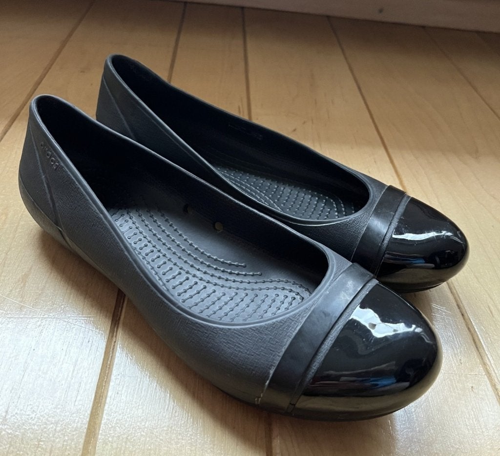 Crocs ballerina's W8 = 38 1/2 zwart model 12300 ZGAN, Verzenden, Zwart, Ballerina's, Zo goed als nieuw