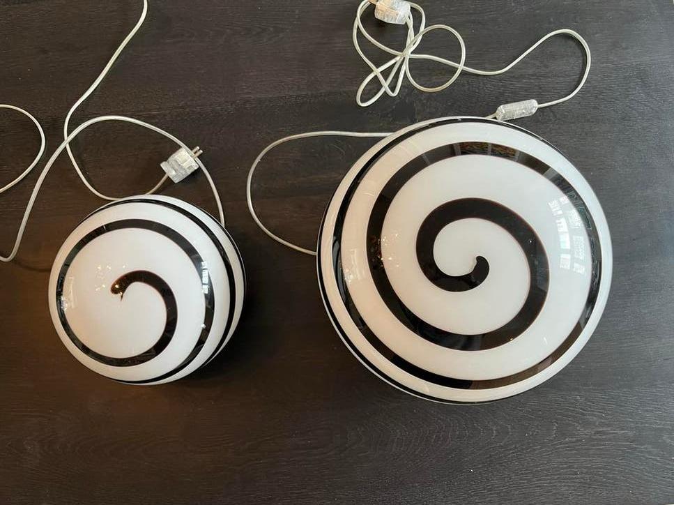 2x Ilu di Vetro Zebra Lamp - (25 & 35cm), Ophalen, Gebruikt, Glas, Minder dan 50 cm