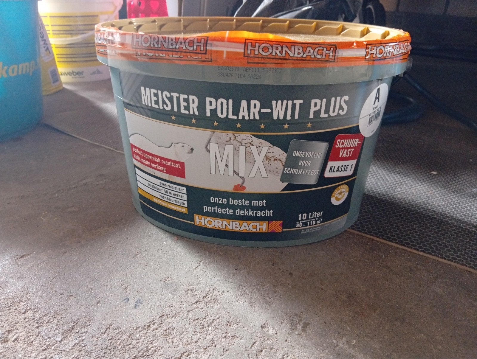 muurverf op kleur lila, Doe-het-zelf en Verbouw, 10 tot 15 liter, Ophalen, Nieuw, Beige