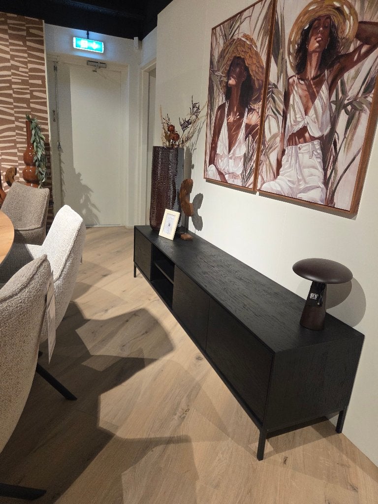 TV Meubel Trentino, Ophalen, Eikenhout, Zo goed als nieuw, 200 cm of meer