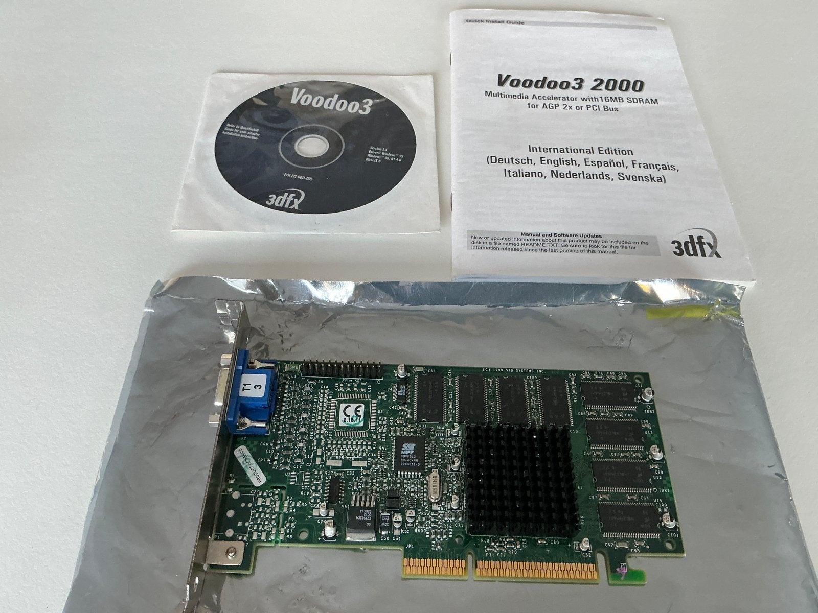 Voodoo3 2000 AGP 16MB SDRAM, Gebruikt, Ophalen of Verzenden, NA, NA