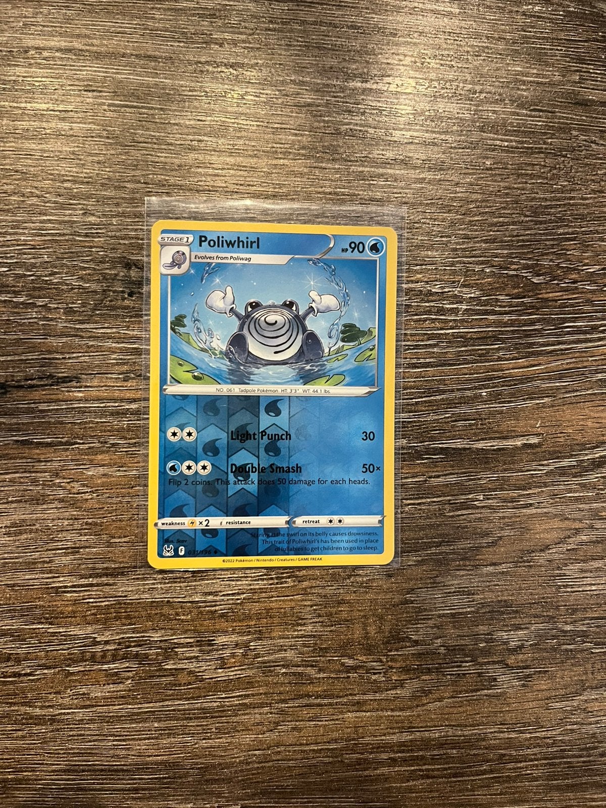 Poliwhirl LOR 031/196 reverse holo, Hobby en Vrije tijd, Ophalen of Verzenden, Zo goed als nieuw