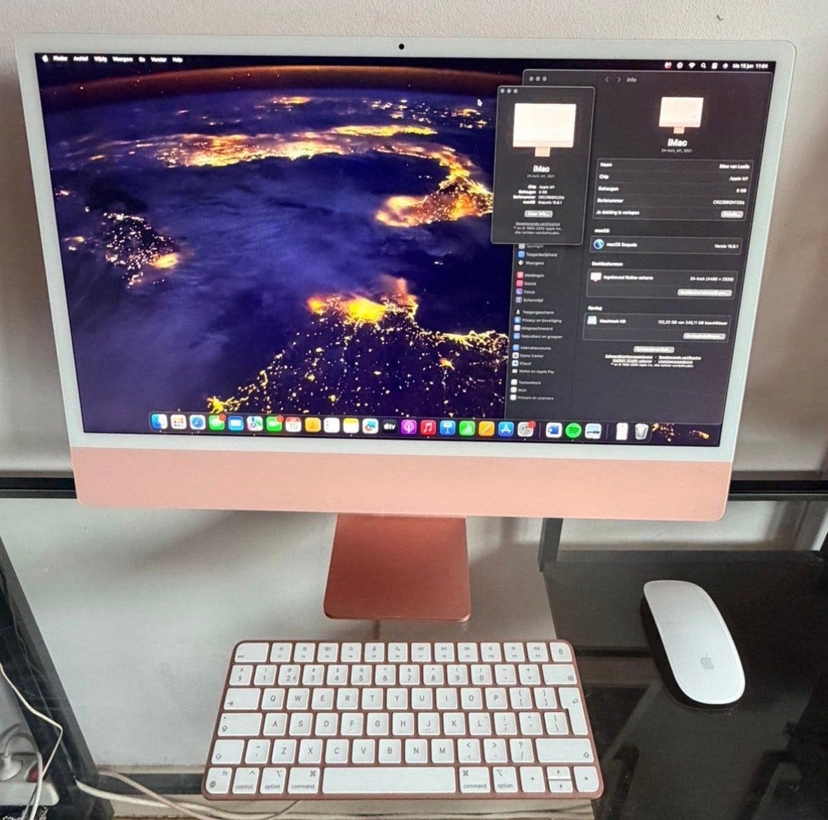 Apple iMac 24-inch (2021) M1 - Roze, Computers en Software, Apple Desktops, Ophalen, IMac, Zo goed als nieuw, 3 tot 4 Ghz