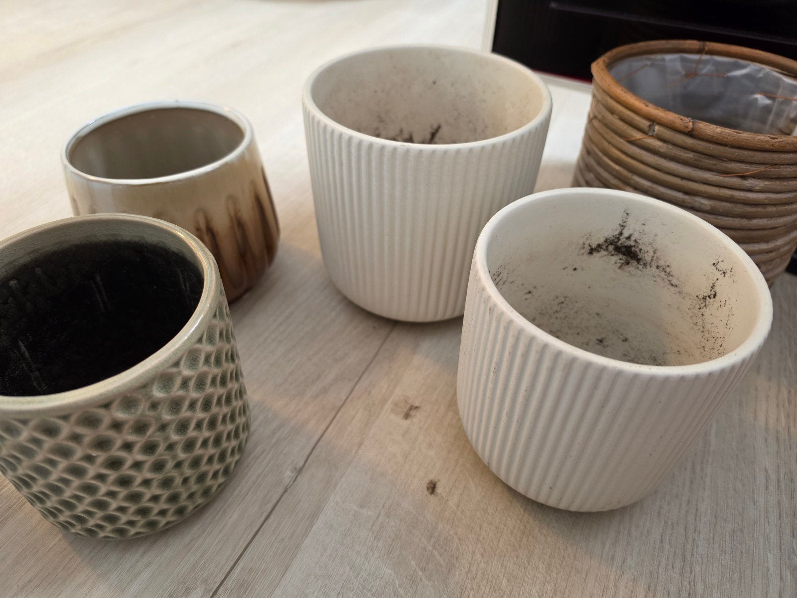 Diverse bloempotten, Tuin en Terras, Ophalen, Gebruikt, Rond, Binnen