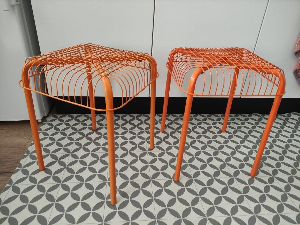 Vintage oranje krukjes IKEA, Ophalen, Zo goed als nieuw, IJzer