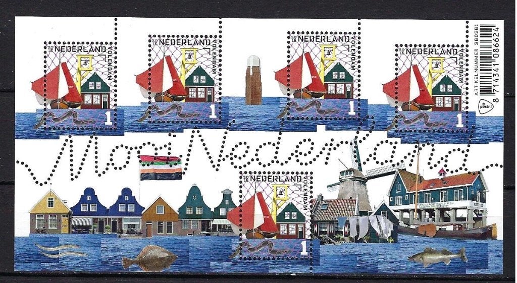 NVPH Blok 3386 (Vissersplaats Volendam) Postfris, Postzegels en Munten, Ophalen of Verzenden, Na 1940, Postfris