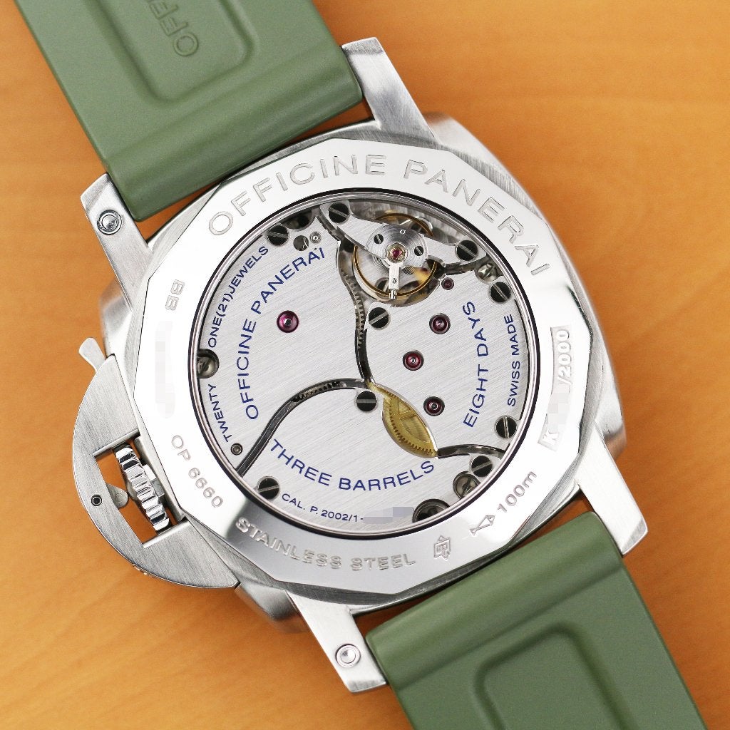 Panerai Luminor 8 Days GMT Dot dial 44 (Zeer goed/ 2008), Overige merken, Staal, Polshorloge, Kunststof