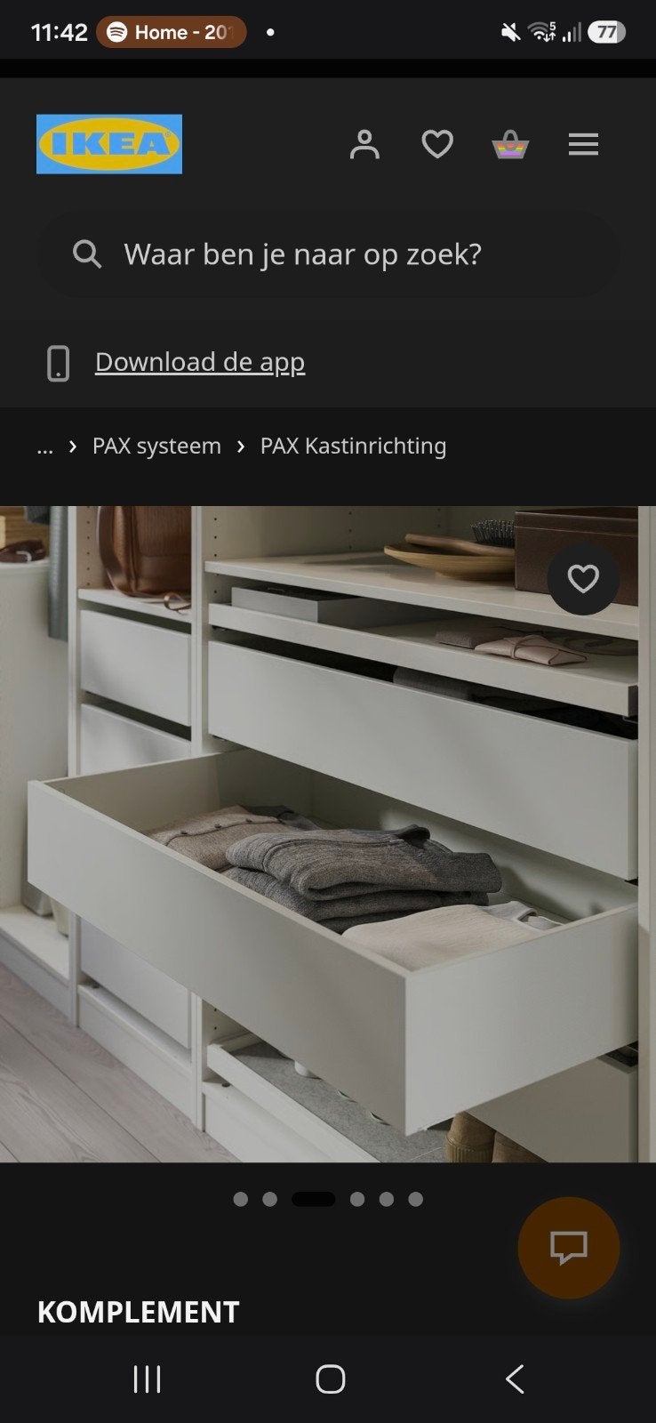 IKEA KOMPLEMENT witte Lade - Nieuw in doos, Ophalen, Modern, functioneel, Nieuw, 50 tot 100 cm