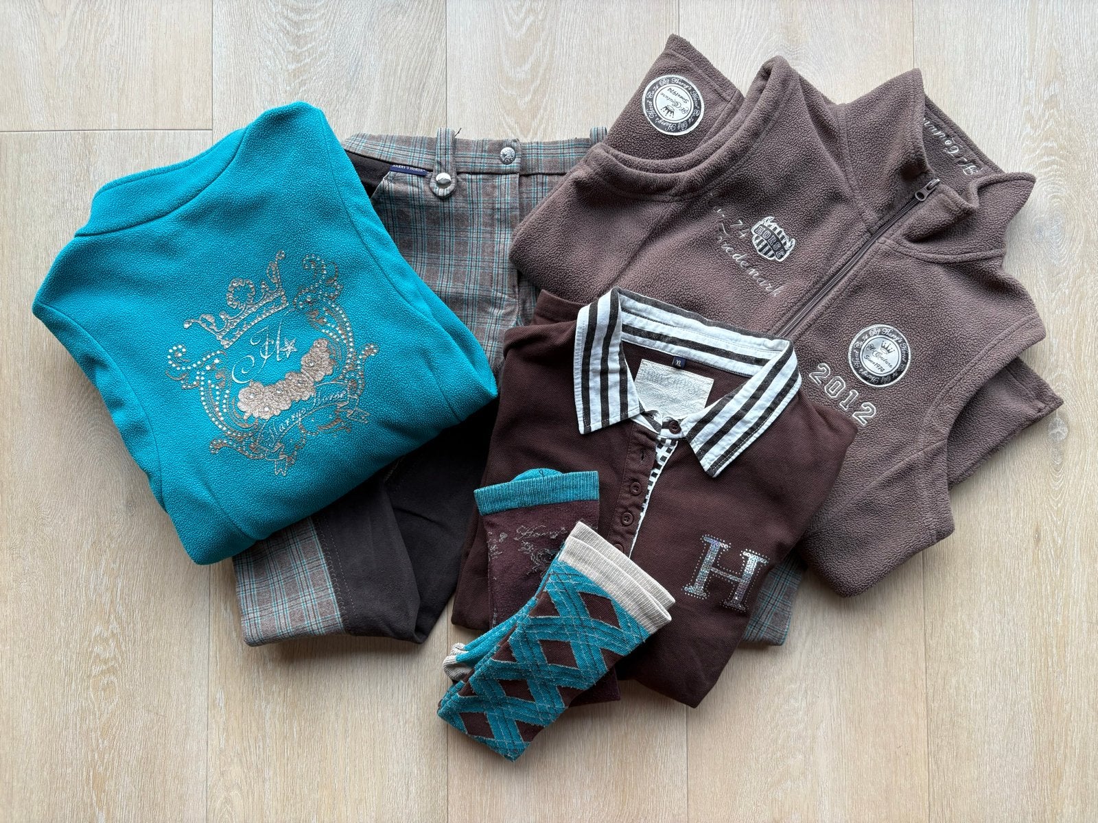Harry's Horse vest, bodywarmer, polo, rijbroek, sokken, Ophalen, Gedragen
