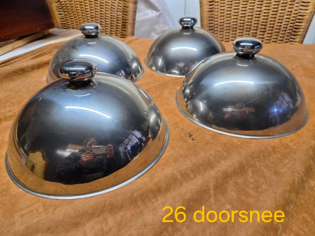 4 RVS cloches, Ophalen of Verzenden, Gebruikt