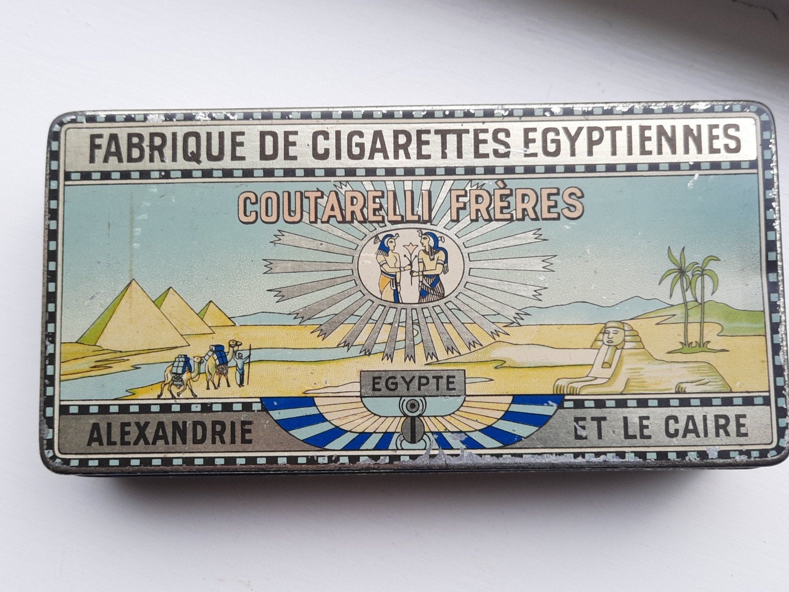 Coutarelli Freres Cairo Egypte Cigarettes blik, Verzamelen, Blikken, Ophalen of Verzenden, Gebruikt, Overige