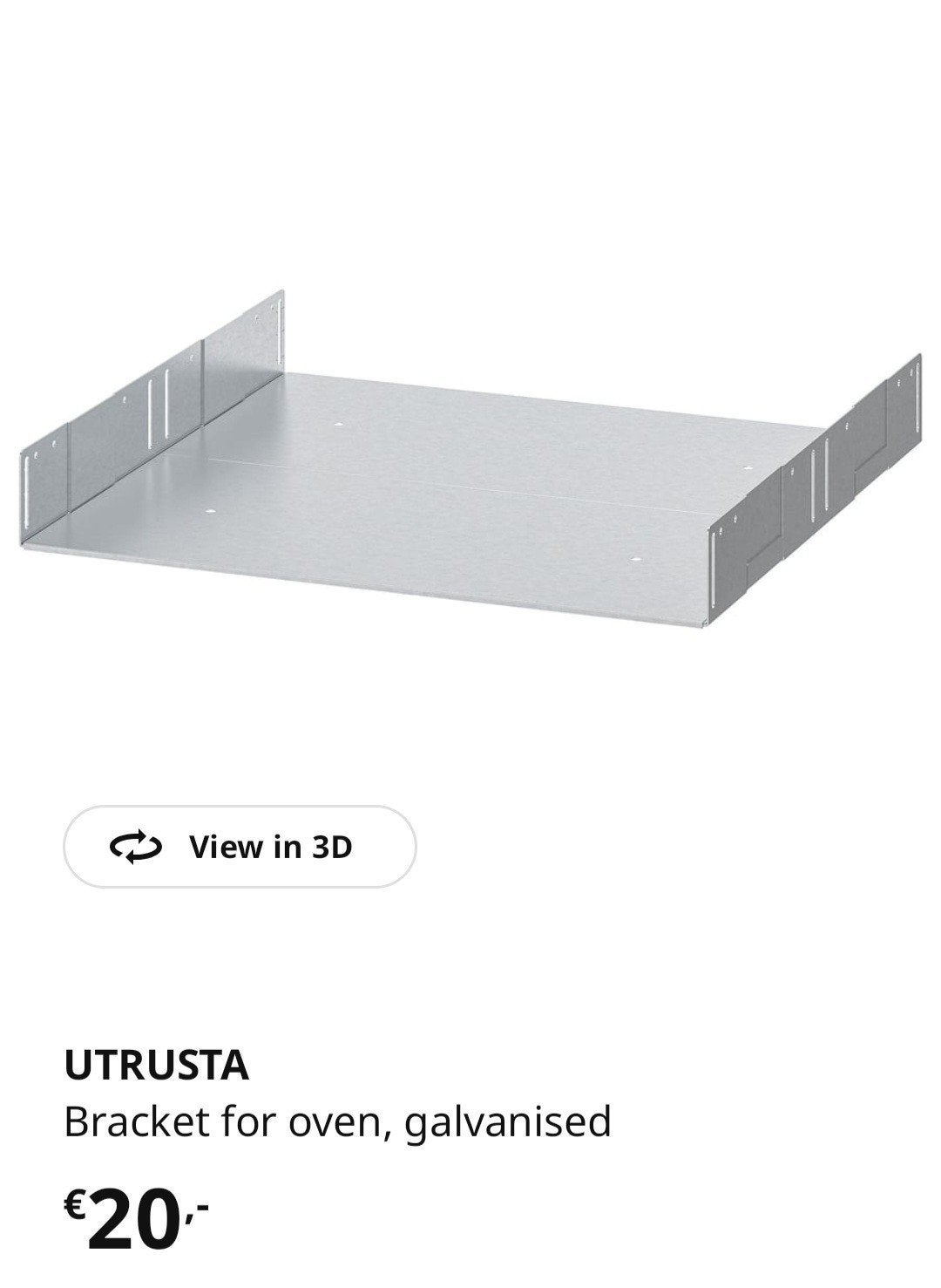 IKEA UTRUSTA Console voor oven, verzinkt, Gebruikt, IKEA, Zilver, Ophalen of Verzenden