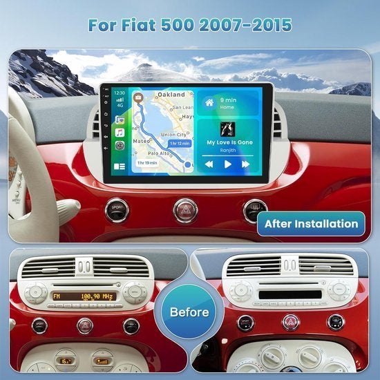 Autoradio Fiat 500 – Multimedia Speler – GPS Navigatie, Corvance B.V., Verzenden, Nieuw, Corvancebol@gmail.com