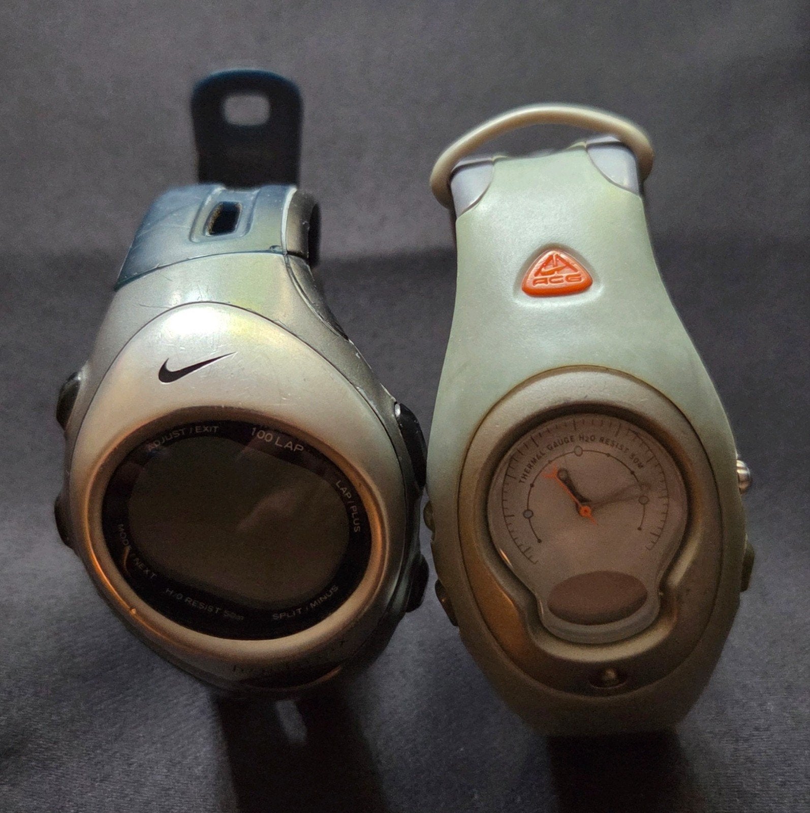 Vintage Nike Horloge Set – ACG Thermal Gauge & Triax, Ophalen, Staal, Overige merken, 1960 of later