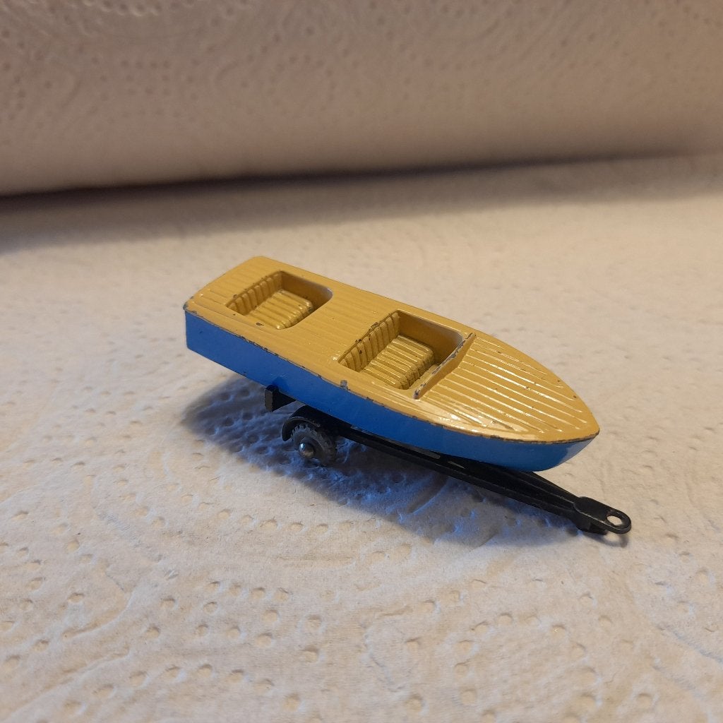 Matchbox Meteor Sportsboat and Trailer. Metal wheels., Hobby en Vrije tijd, Ophalen of Verzenden, Zo goed als nieuw, Overige typen