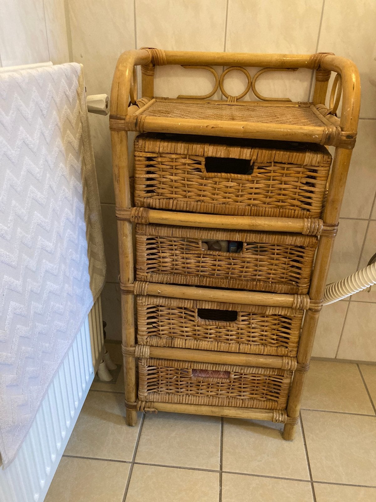Rotan laden kastje Naturel Vintage, Huis en Inrichting, Ophalen, Overige materialen, Minder dan 50 cm, Gebruikt