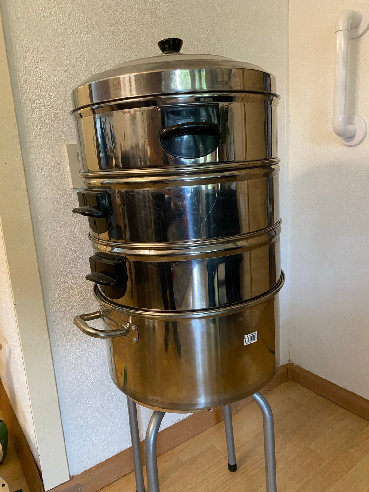 Grote RVS Stoompan / Stoomkoker 40cm met 4 lagen, Ophalen, Gebruikt