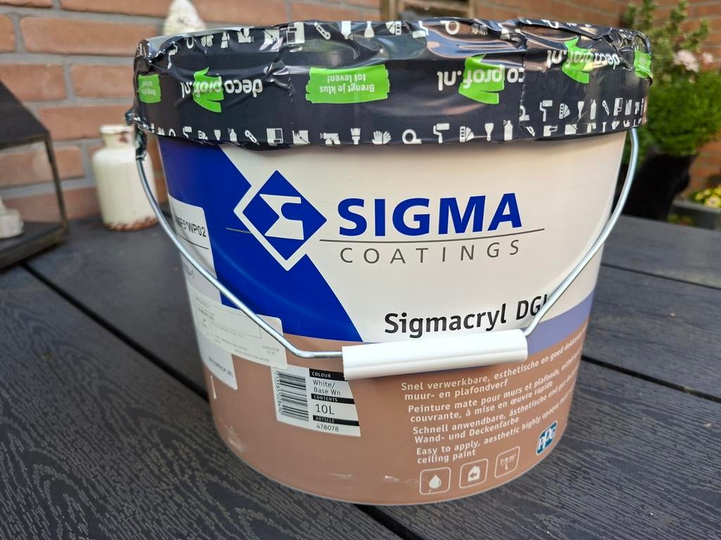 Muurverf Sigma, 10 liter, 10 tot 15 liter, Ophalen, Nieuw, Wit