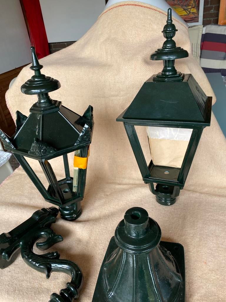 Nieuwe gietijzeren buitenverlichting groen, staand/hangend, Tuin en Terras, Ophalen, Overige materialen, Overige typen, Nieuw