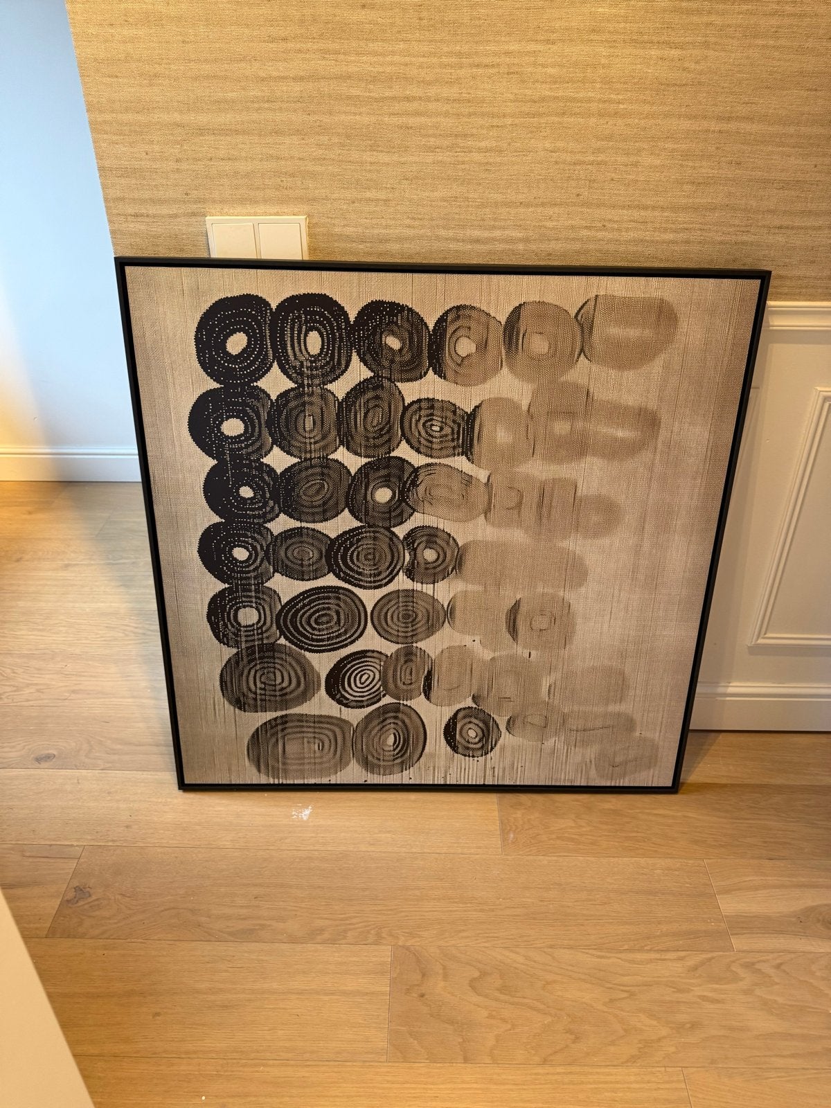 Abstract Dibond kunstwerk 80x80cm met zwarte baklijst, Ophalen, Abstract, Ingelijst, Print