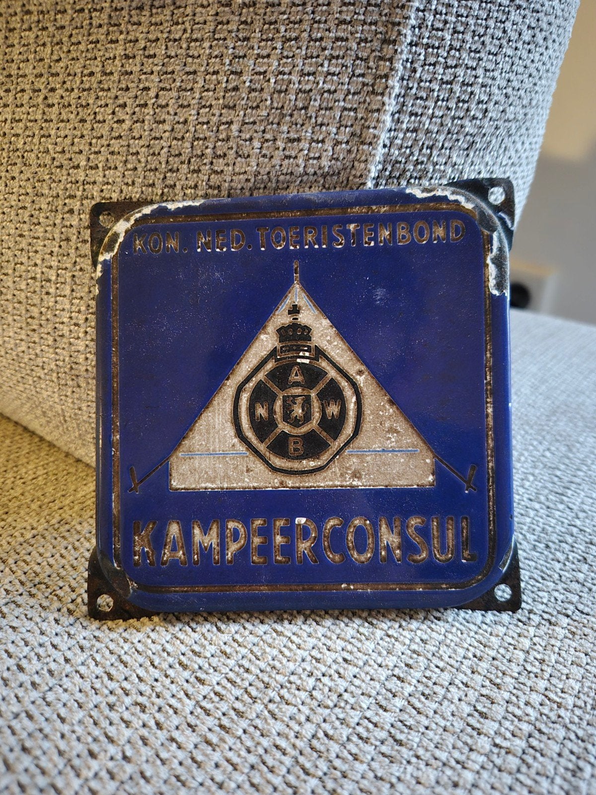 emaille bord anwb kampeerconsul, Ophalen of Verzenden, Gebruikt, Reclamebord