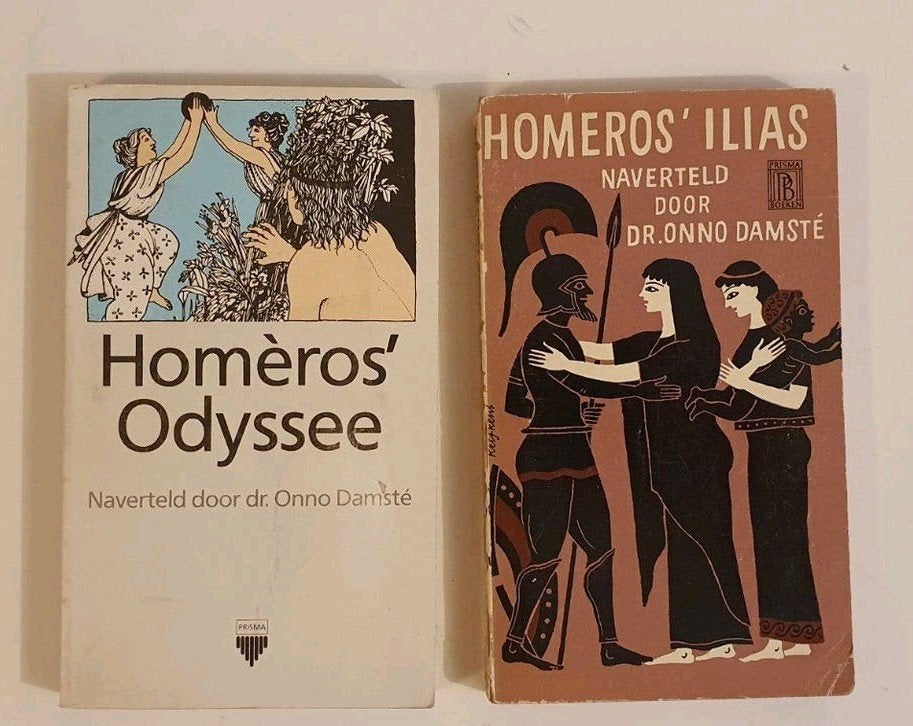 Homerus: Ilias (1960, 2e druk) & Odyssee (1988, 2e druk), Ophalen of Verzenden, Gelezen, Homerus, Nederland