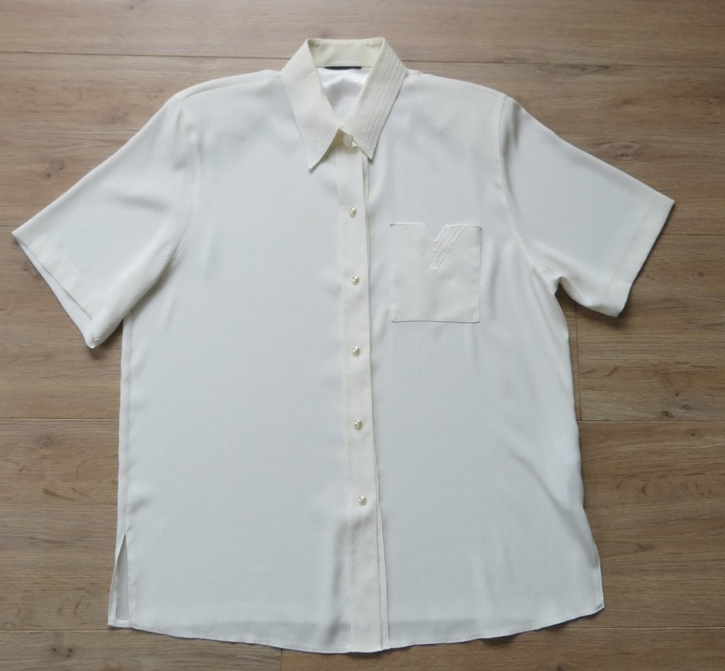 Blouse Roomwit Maat 42 Korte mouw, Overige kleuren, Maat 42/44 (L), Ophalen of Verzenden, Zo goed als nieuw