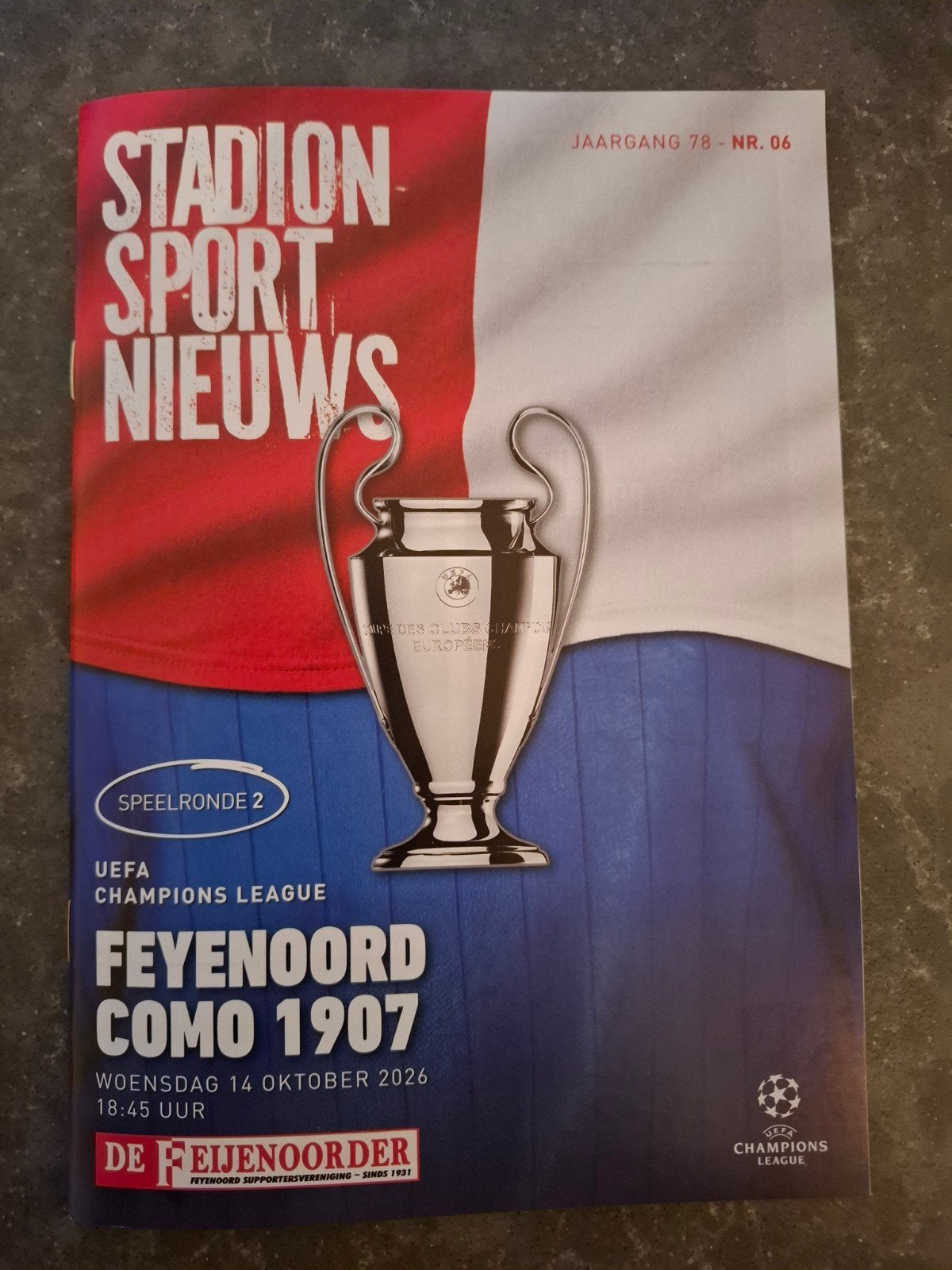 Programmaboekje Feyenoord - Como 1907 14.10.2026, Verzamelen, Ophalen of Verzenden, Nieuw