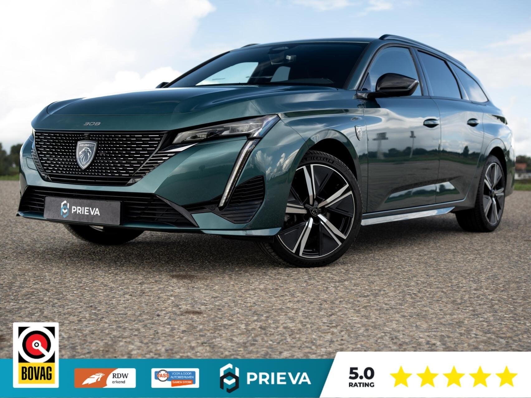 Peugeot 308 GT 1.2 PureTech 130 Automatgear, Auto's, Gebruikt, 1350 kg, 129 pk, Blauw