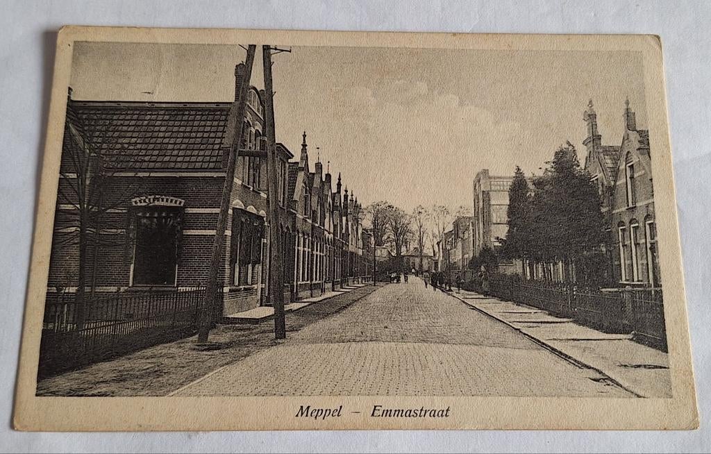 Ansichtkaart Meppel Emmastraat - Gelopen, Ophalen of Verzenden, Gelopen, Drenthe