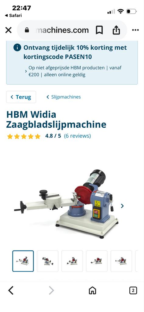 HBM Widia Zaagbladslijpmachine, Doe-het-zelf en Verbouw, Ophalen, Gebruikt, Minder dan 700 watt, Overige typen