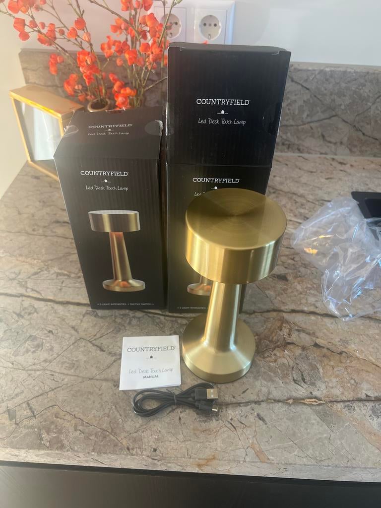 Countryfield LED Tafellamp Goud 2st, Ophalen of Verzenden, Nieuw, Metaal