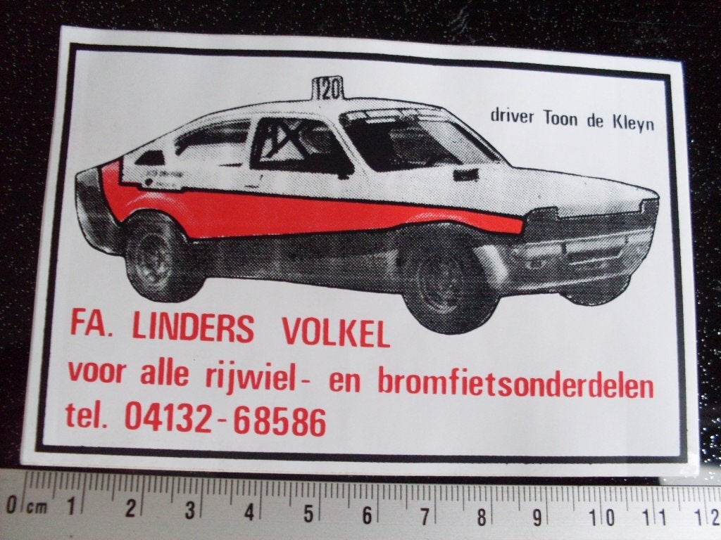 sticker Toon de Kleyn autocross Fa Linders volkel, Verzenden, Zo goed als nieuw, Auto of Motor