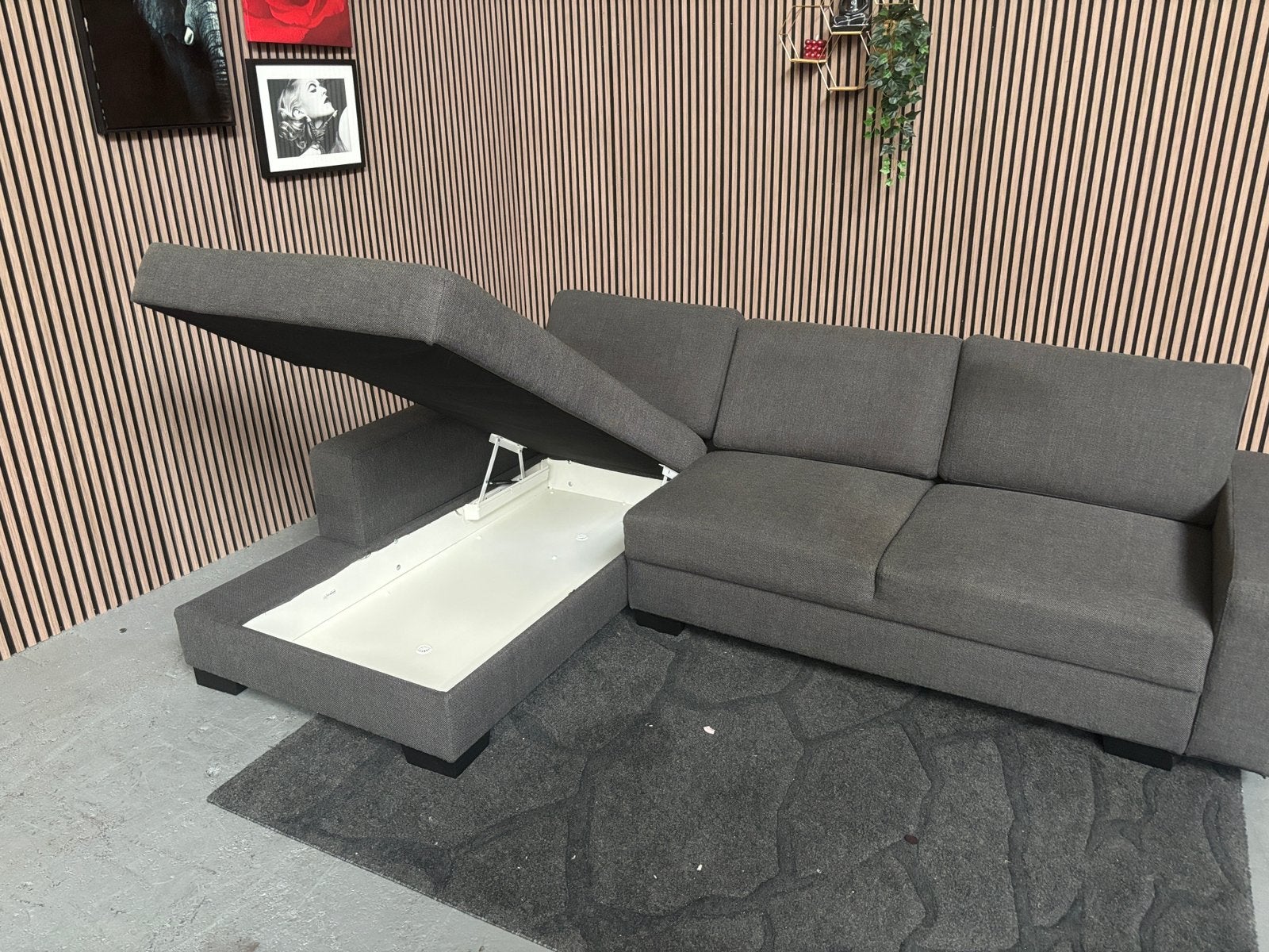 GRATIS LEVERING Loungebank + Opbergruimte 285x190 GEREINIGD, 250 tot 300 cm, Hoekbank, Ophalen of Verzenden, Zo goed als nieuw