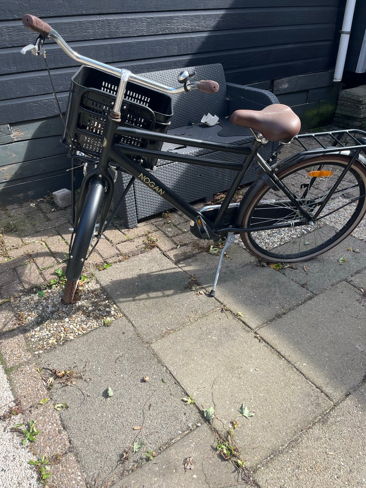 Nogan fiets met voordrager en mand, Velgrem, Versnellingen, Ophalen, Overige merken