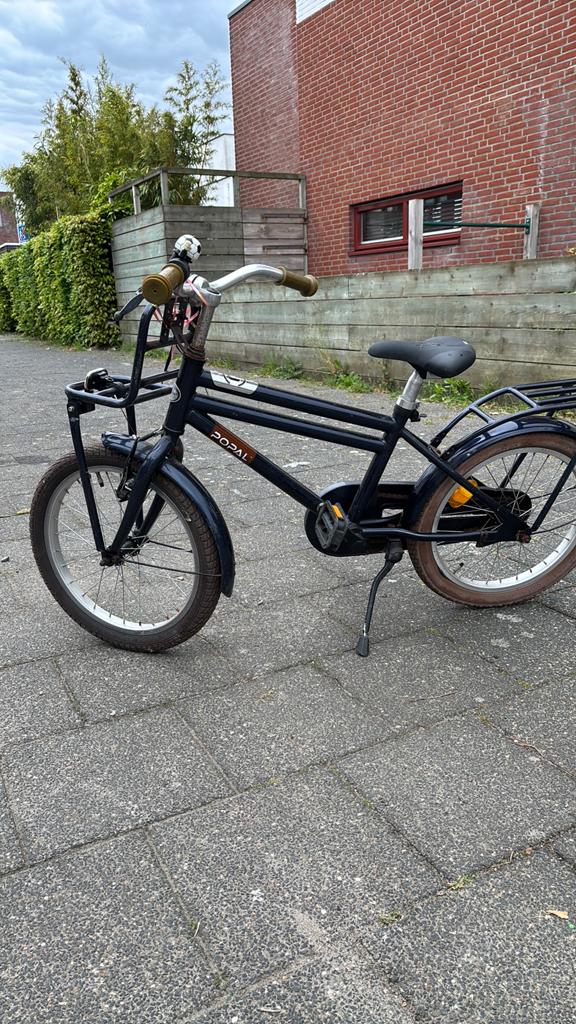 Popal Kleuterfiets 16 inch met voordrager en terugtraprem, Fietsen en Brommers, Fietsen | Kinderfietsjes, Ophalen of Verzenden