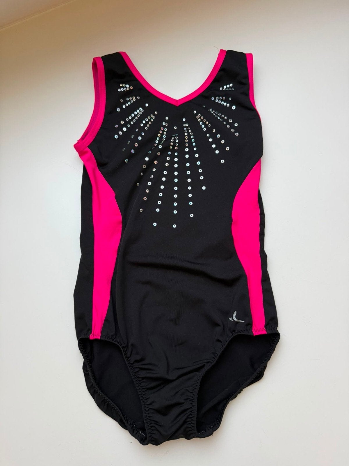 Super mooi gympakje turnpakje met strass steentjes 116 122, Zwart, Zo goed als nieuw, Turnpak(je), Kindermaat 122 t/m 140