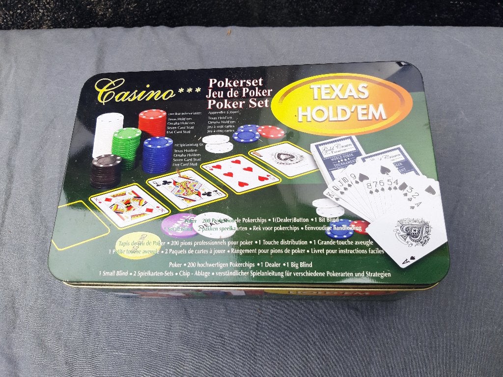 Texas Style Hold'em Poker Set, als nieuw, Hobby en Vrije tijd, Gezelschapsspellen | Kaartspellen, Een of twee spelers, Ophalen