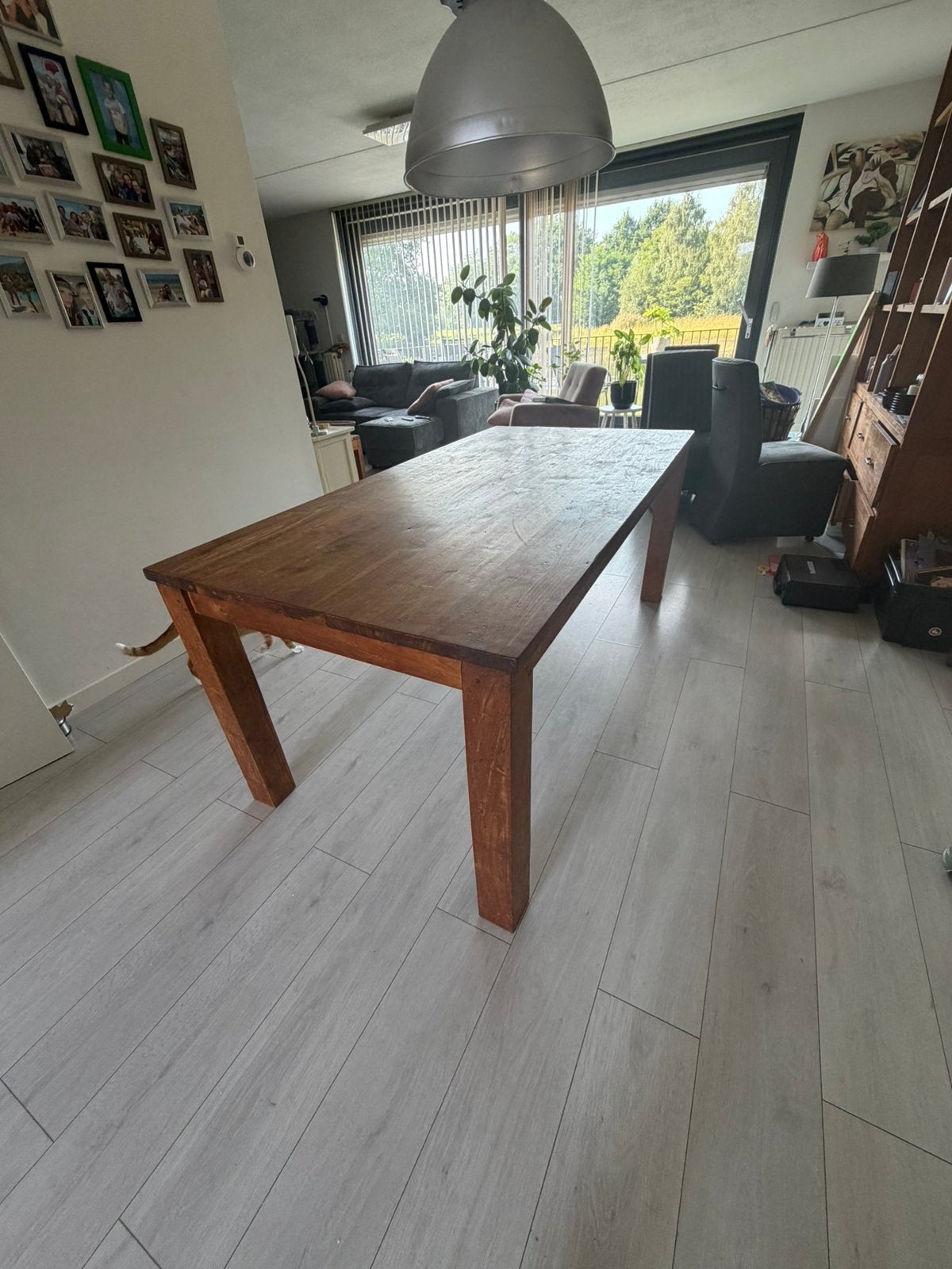 Teak eettafel, Ophalen, 50 tot 100 cm, Zo goed als nieuw, 150 tot 200 cm