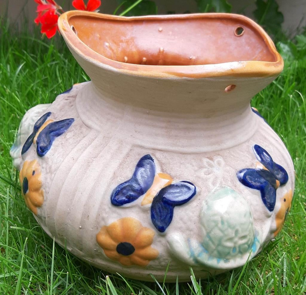 Vintage keramieken hangpot bloempot, Ophalen of Verzenden