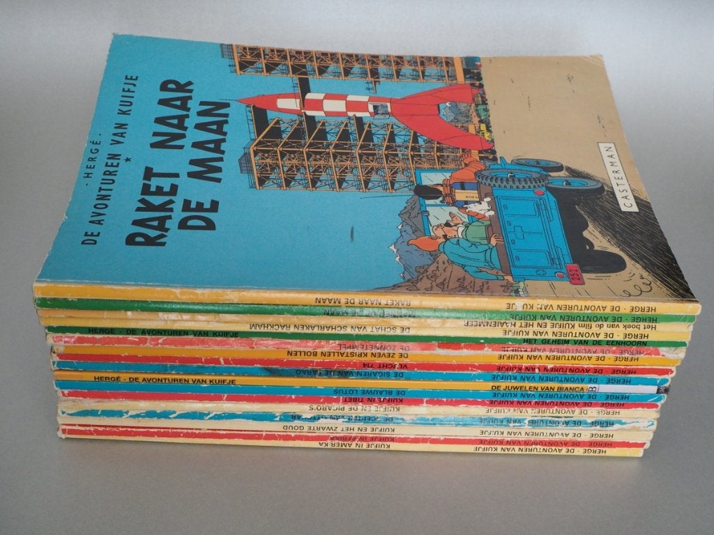 Kuifje 17 strips, 20 dvd box en 8 videobanden box, Gebruikt, Ophalen of Verzenden, Kinderprogramma of -film, Alle leeftijden