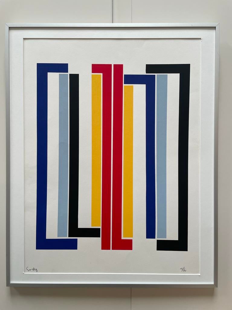 Litho Siep van den Berg - Kleurrijke Abstracte Compositie, Antiek en Kunst, Kunst | Litho's en Zeefdrukken, Ophalen