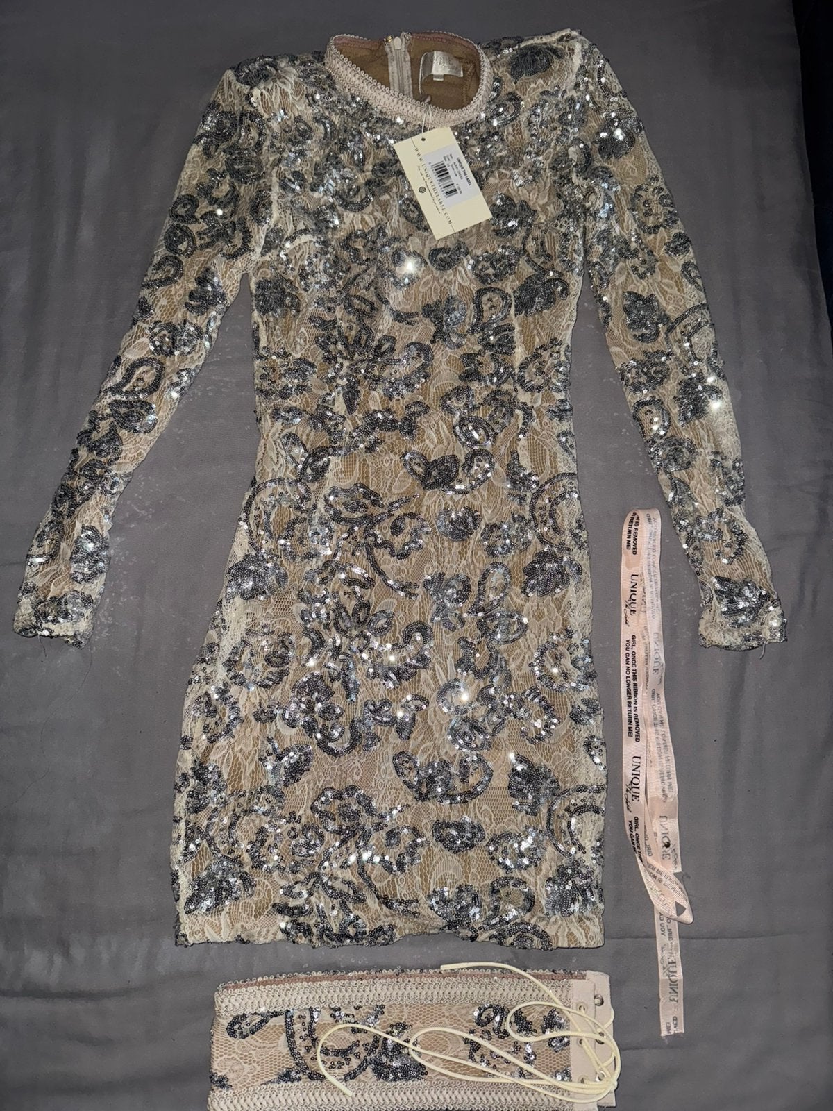 Unique the label dress maat xs, Ophalen of Verzenden, Zo goed als nieuw, Maat 34 (XS) of kleiner, Beige
